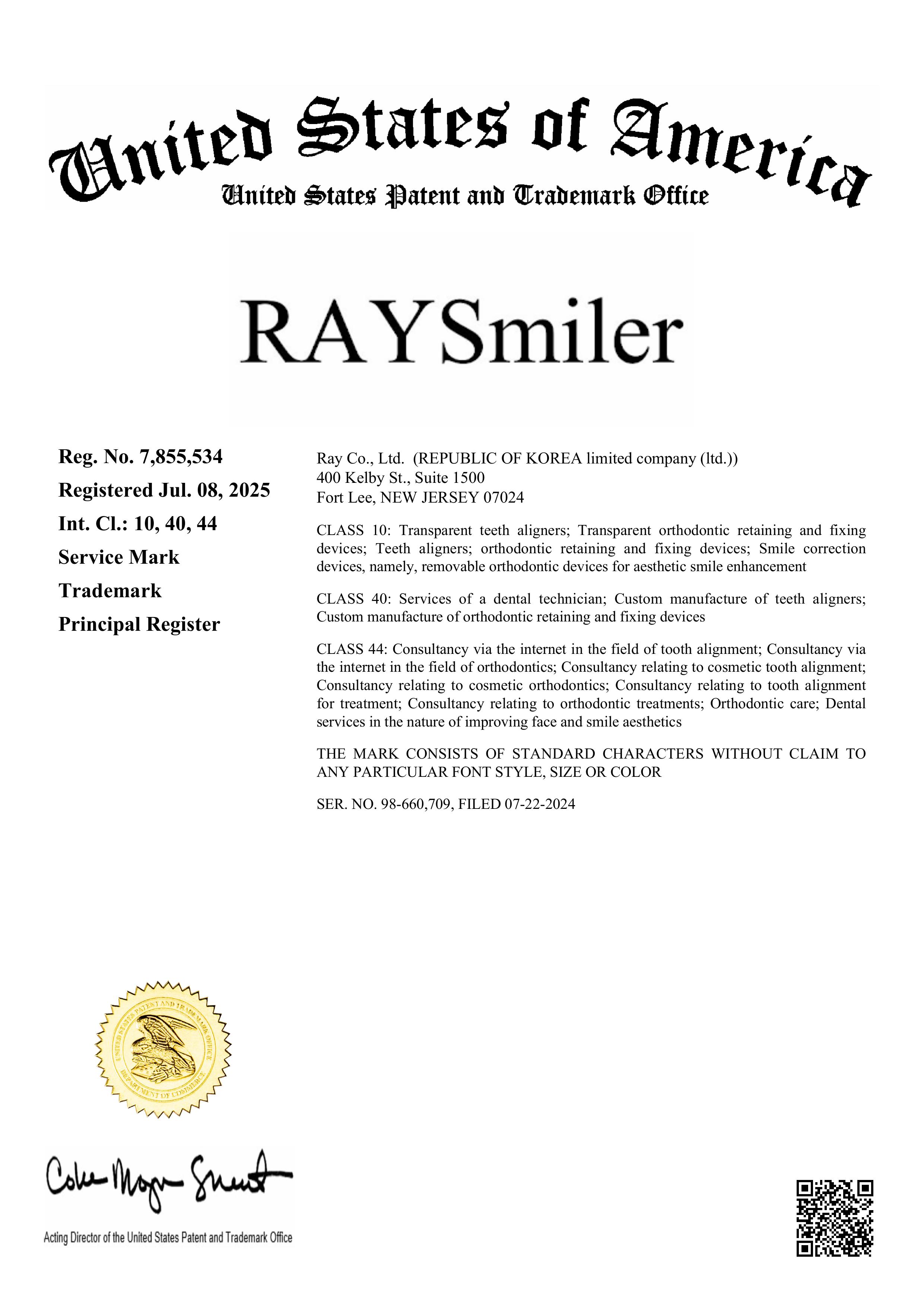RAYSMILER Word Mark 